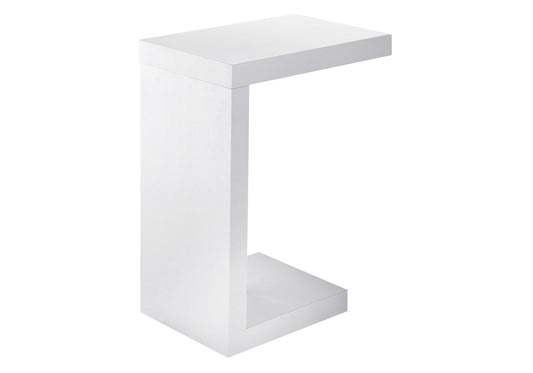 11.5" x 18" x 24" White Hollow Core Particle Board  Accent Table